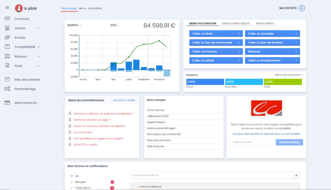 logiciel de comptabilité en ligne pour entreprises